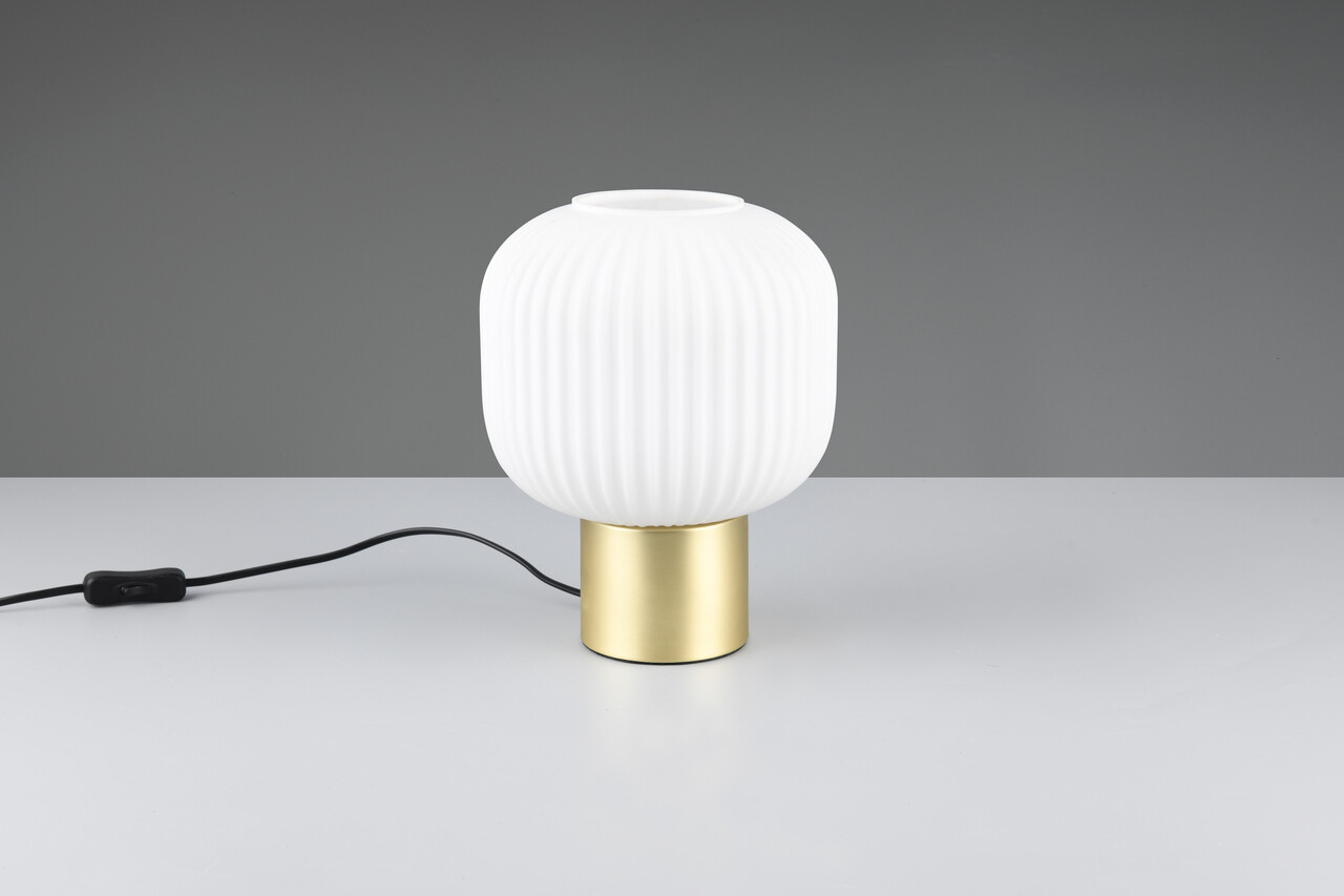 Lampa de masa Diva, TRIO, 20x26 cm, 40W, 1x E27, metal, bronz mat/alb - imagine 5